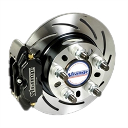 Strange Pro Series Rear Brake Kit For 1957-1964 Olds Housing Ends With Slotted Rotors, Four Piston Calipers & Soft Metallic Pads