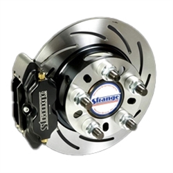 Strange Pro Series Rear Brake Kit For 1957-1964 Olds Housing Ends With Slotted Rotors, Four Piston Calipers & Hard Metallic Pads